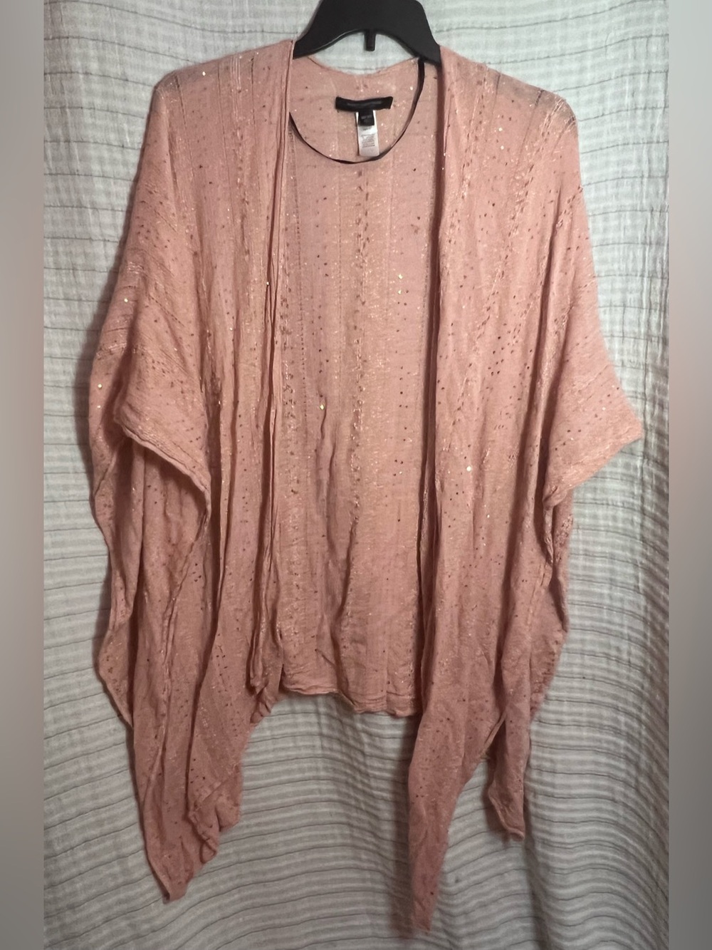 Marc New York Dusty Pink Sequin Open-Front Poncho Cardigan